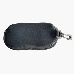 Soft Black Zippered Sunglasses glass Case Pastic Clip Neoprene Travel Bag